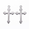 Tarnish Resistant 304 Stainless Steel Cross Pendants, Stainless Steel Color, 18x11x0.3mm, Hole: 1.2mm