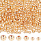 300Pcs 3 Style Rack Plating Brass Beads, Long-Lasting Plated, Round, Real 14K Gold Plated, 3~5x2.5~4mm, Hole: 1~1.5mm, 100pcs/style