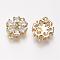 Brass Micro Pave Grade AAA Cubic Zirconia Links, Flower, Cadmium Free & Nickel Free & Lead Free, Real 18K Gold Plated, 17x13x5.5mm, Hole: 1mm
