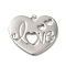 Valentine's Day Brass Pendants, Cadmium Free & Nickel Free & Lead Free, Heart with Word, Real Platinum Plated, 16x18.5x1.5mm, Hole: 1.2mm