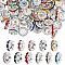 110Pcs 11 Colors Alloy Rhinestone Spacer Beads, Flat Round, Platinum, Mixed Color, 12x4mm, Hole: 1.8mm, 10pcs/color