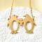 304 Stainless Steel Laser Cut Double Penguin Pendant Necklaces for Women Men, Real 18K Gold Plated, 17.72 inch(45cm), pendant: 26x35.5mm
