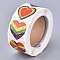 Heart Shaped Stickers Roll, Valentine's Day Sticker Adhesive Label, for Decoration Wedding Party Accessories, Colorful, 25x25mm, 500pcs/roll