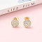 Round Brass Micro Pave Clear Cubic Zirconia Stud Earrings, Rack Plating, Cadmium Free & Lead Free, Golden, 6mm