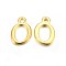 Golden Plated Alloy Letter Pendants, Rack Plating, Cadmium Free & Lead Free, Letter.O, 14x9x2mm, Hole: 1.5mm