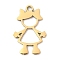 201 Stainless Steel Pendants, Girl Charm, Laser Cut, Real 18K Gold Plated, 17.5x11.5x1mm, Hole: 1.4mm