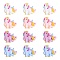 12Pcs 4 Colors Silicone Beads, Unicorn, Mixed Color, 31x26x9mm, Hole: 2.5mm