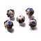 Handmade Lampwork Beads, Round with Butterfly & Flower, Flamingo, 14~16x13.5~14mm, Hole: 2.8mm
