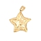 304 Stainless Steel Pendants, Real 18K Gold Plated, Star, 31.5x29.5x2.5mm, Hole: 6x4.5mm