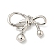 Alloy Pendants, Bowknot, Platinum, 16x19x6mm, Hole: 2.5x3mm