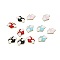 Alloy Enamel Pendants, Light Gold, Heart with Wing Charm, Mixed Color, 13.1x17.9mm