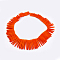 Synthetic Turquoise Graduated Spike Beads Strands, Tusk Shape, Orange, 20~49x4.5~5mm, Hole: 1.2mm, about 99pcs/strand, 16.9~17.7 inch(43~45cm)