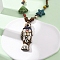 Ceramic Fish Pendant Adjustable Waxed Cord Necklaces for Women, Colorful, 18.90~31.10 inch(48~79cm)