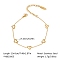 304 Stainless Steel Link Chain Bracelets for Women, Real 18K Gold Plated, Heart, 6-1/4 inch(16cm)