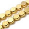 Electroplate Glass Beads Strands, Drum, Faceted, Golden Plated, 10x5mm, Hole: 1mm, about 43pcs/strand, 15.75~16.14''(40~41cm)