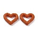 Бусины из полимерной глины в форме сердца со стразами CLAY-NH0001-09A-11-1