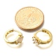 Латунные серьги-кольца из прозрачного кубического циркония EJEW-C126-12G-3