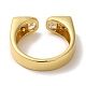 Кольца-манжеты из латуни с покрытием арочной стойки и микропаве из кубического циркония для женщин RJEW-G323-09G-04-3