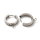 Фурнитура для сережек-колец huggie hoop из нержавеющей стали 201 STAS-A167-01U-P-2