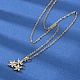 Латунный цветок микропаве кубический цирконий кулон ожерелья NJEW-C076-22G-2