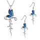 Комплекты из эмалевых ожерелий и висячих серег в виде бабочки FS-WGE0CC2-01-3