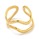 Ионное покрытие (ip) 304 нержавеющая сталь нерегулярное открытое манжетное кольцо для женщин RJEW-A043-26G-2