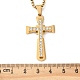 201 кулон-крест из нержавеющей стали с кристаллами и стразами NJEW-H065-08G-4