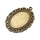 Тибетский стиль сплава сеттинги кабошон овал большой кулон TIBEP-553-AB-FF-2