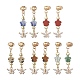 Серьги-гвоздики с подвесками из латуни с микропаве из кубических цирконий и бабочкой с цветком EJEW-JE06427-2