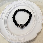 Матовые натуральные черные обсидиановые круглые бусины HX4553-1