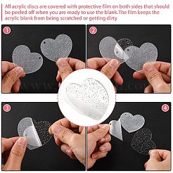 40шт 10 стиля акриловые прозрачные пустые подвески с блестками&nbsp;DIY-CJC0002-013