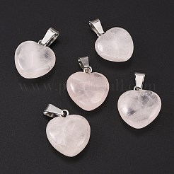 Сердце природного розового кварца подвески&nbsp;LS-X-G-Q371-07