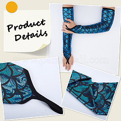 Перчатки из полиэстера с рыбьей чешуей&nbsp;AJEW-WH20006-222A