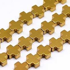 Гальванизировать немагнитных синтетический гематит бисер пряди G-I096-M