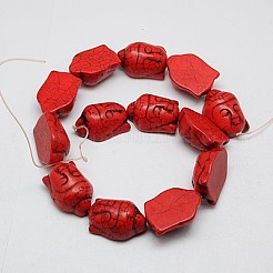 Синтетических нитей бирюзовые бусы&nbsp;TURQ-G119-20x29mm-03