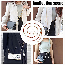 Цепочка для сумок из искусственной кожи и сплава пиатина&nbsp;PURS-WH0008-01G-03