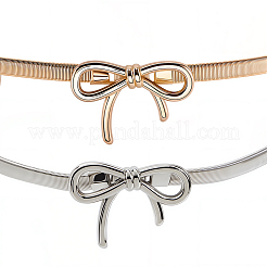 2 шт. 2-цветные ремни-цепочки с бантом из сплава для женщин AJEW-CY0001-59