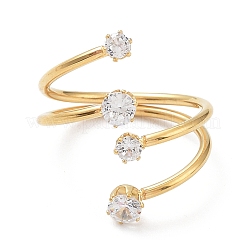 Ионное покрытие (ip) нержавеющая сталь 304 многорядное открытое манжетное кольцо RJEW-K244-05G