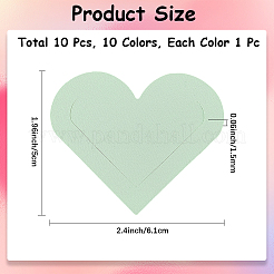 10 шт. 10 цвета PU кожа протекторы для уголков сердца AJEW-CL0001-18