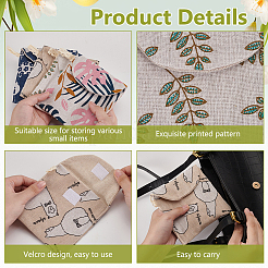 8 шт. 4 стиля тканевых мешочков для хранения гигиенических прокладок с принтом&nbsp;AJEW-FG0004-66