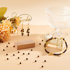 4 нитка натуральных круглых бусин тигрового глаза класса ab G-OC0005-01