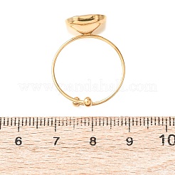 Кольца-манжеты из нержавеющей стали 304 со стеклянными вставками для женщин&nbsp;RJEW-K309-41D