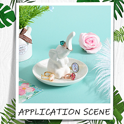 1 шт. фарфоровая тарелка для украшений в форме слона DJEW-SC0001-09