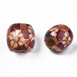 Печатные бусы из натурального дерева WOOD-S053-65