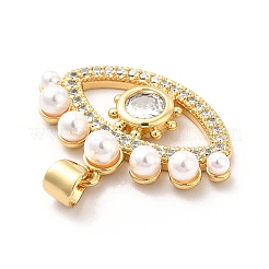 Латунные микропаве прозрачные подвески с фианитом&nbsp;KK-M235-12G