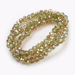 Стеклянные бусины с гальваническим покрытием &nbsp;GLAA-K027-HR-B03