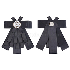 Броши-банты из полиэстера со стразами JEWB-WH20006-12