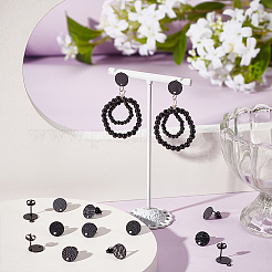 24 шт. 6 плоских круглых серег с текстурированной фурнитурой из нержавеющей стали 304 STAS-UN0027-38