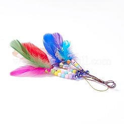 Diy Алмазная картина висит тканая сетка/паутина с комплектами подвесок из перьев&nbsp;LS-DIY-I084-06