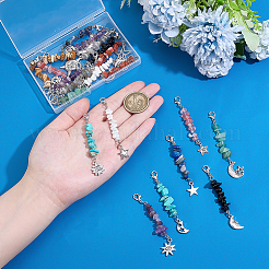 21 шт. подвесные украшения из сплава натуральных и синтетических камней&nbsp;HJEW-PH02086